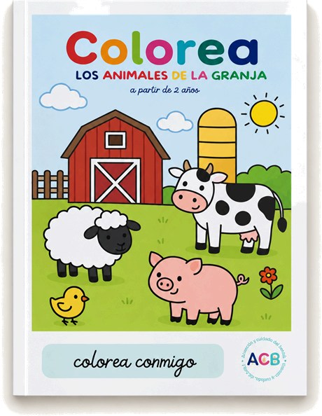 Portada del libro Colorea los animales de la granja