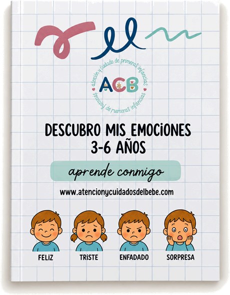 Portada del cuaderno Descubro mis emociones 3-6 años de la colección Aprende conmigo