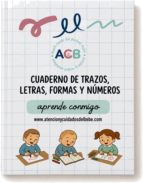 Portada del cuaderno de trazos, letras, formas y números de la colección Aprende conmigo