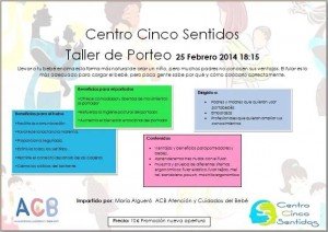 Taller de porteo en el centro cinco sentidos Madrid