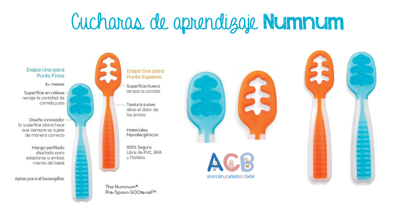 comparativa cucharas de aprendizaje numnum, olasprout, silispoon - ACB